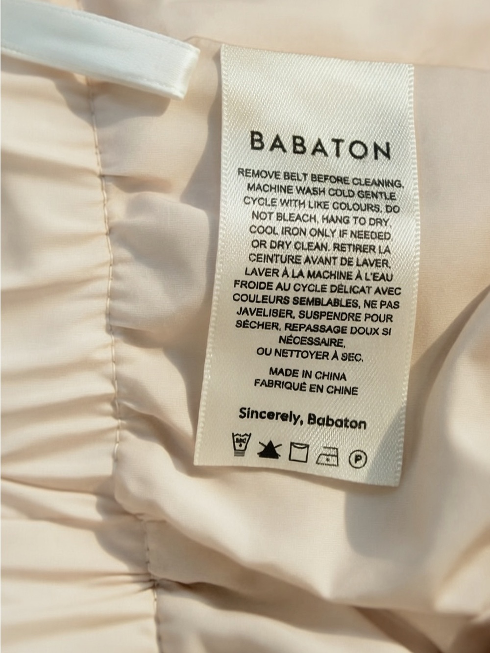 Babaton Blush Beige Strapless Wide Leg Jumpsuit | Size 4 | Balletcore Coquette - Picture 6 of 7